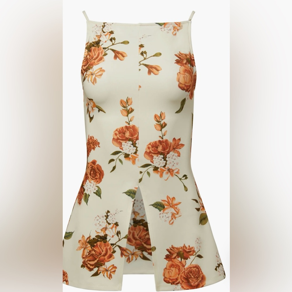 WeWoreWhat High Neck Fly Away Neutral Floral Top